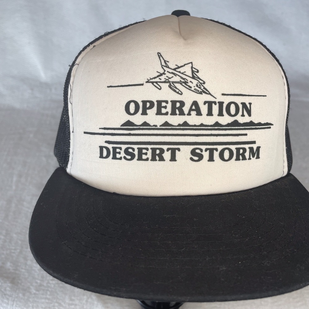VTG Operation Desert Storm Mesh Foam Trucker Hat Best Cap, Snapback Made in USA